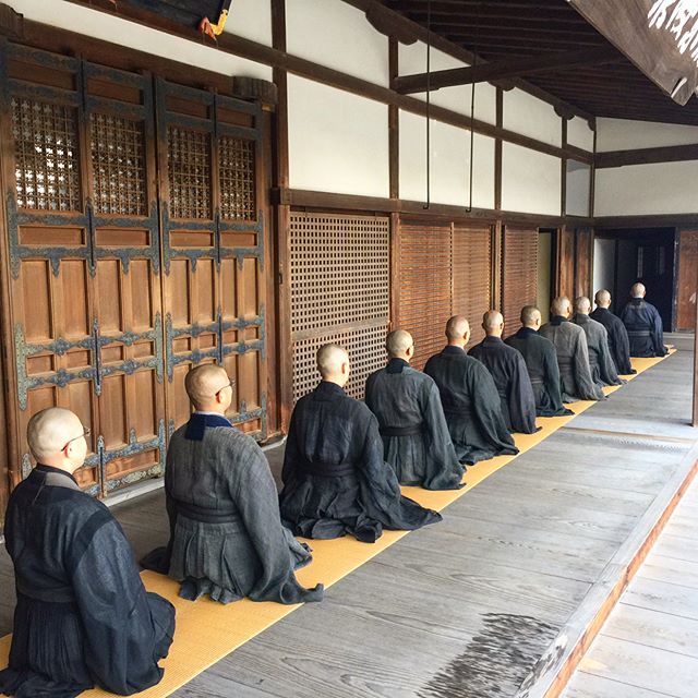 zen monks meditating temple stilness discipline