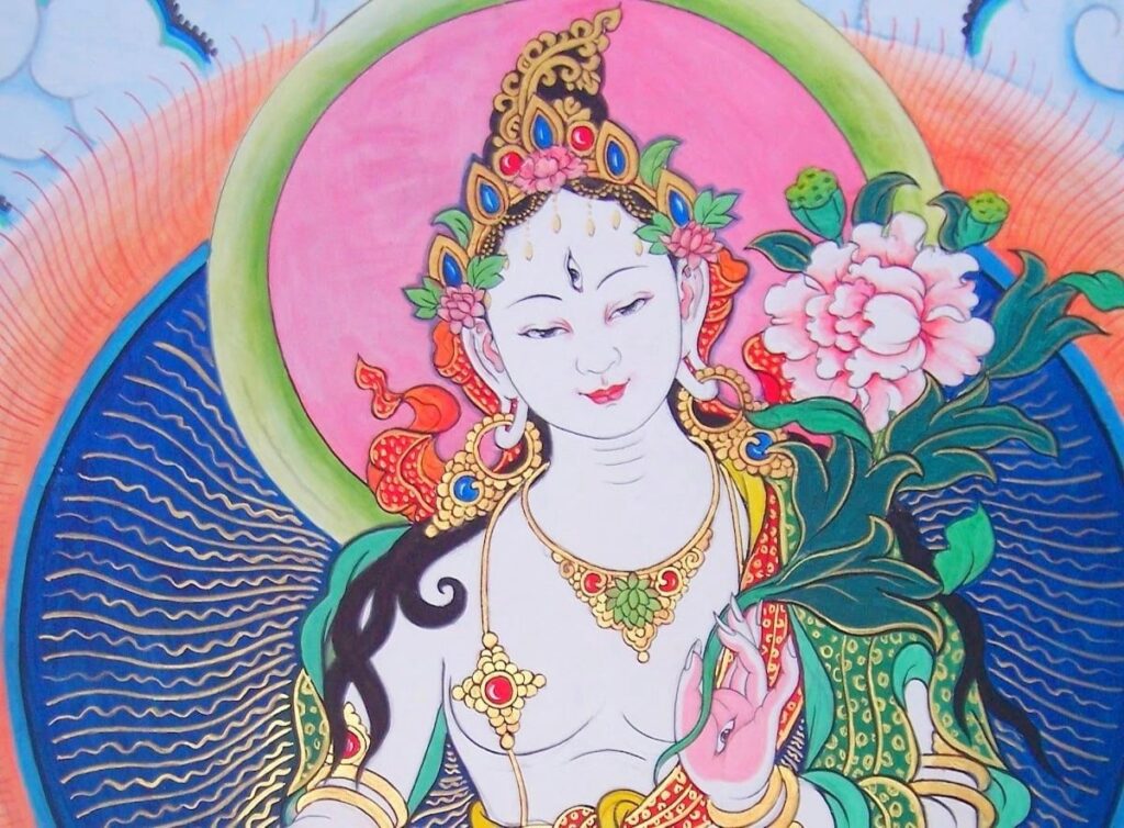 white tara beautiful mantra buddhism